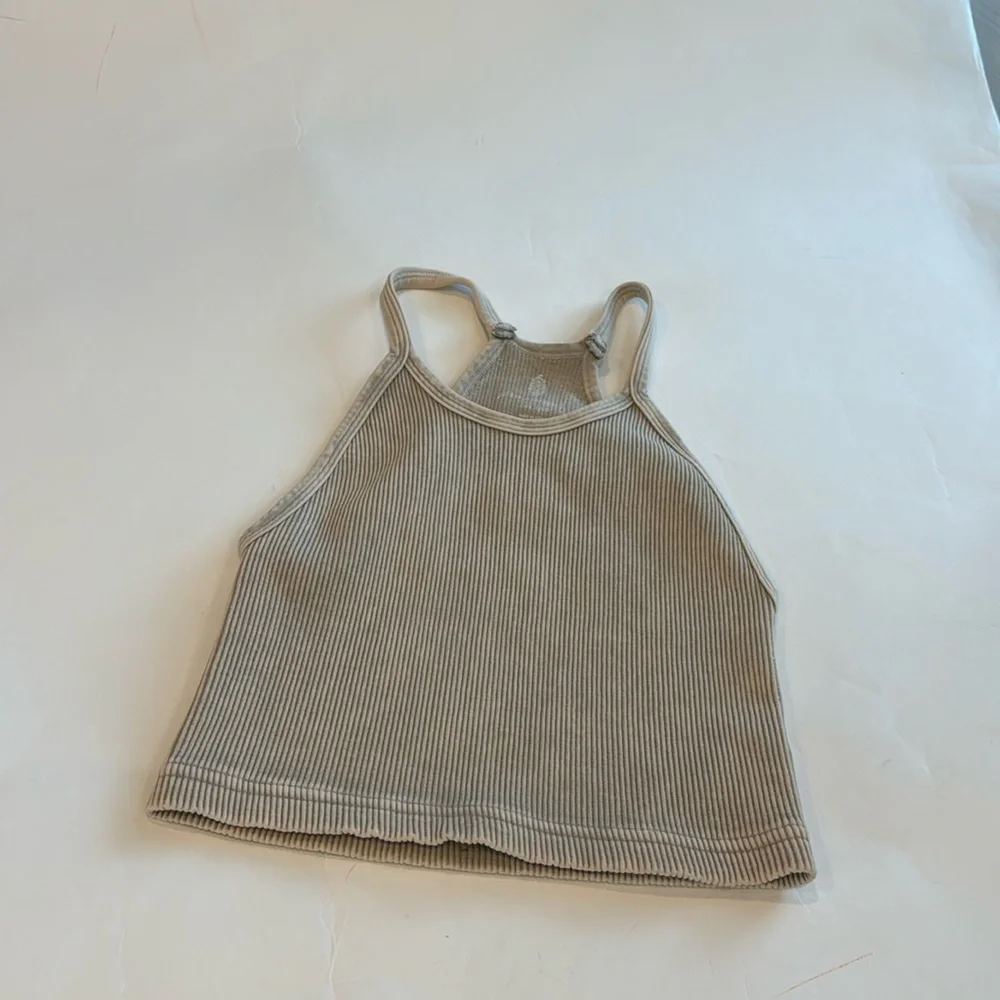 Free People NWOT Happiness Crop Tank in Stone Eagle Color, stretchy!